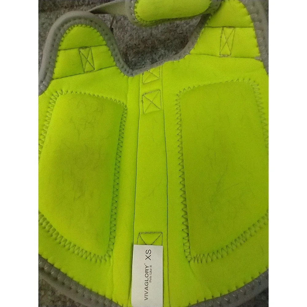 Vivaglory‎ Dog Life Jacket Neon Yellow Neoprene Safety Vest Size XS Reflective